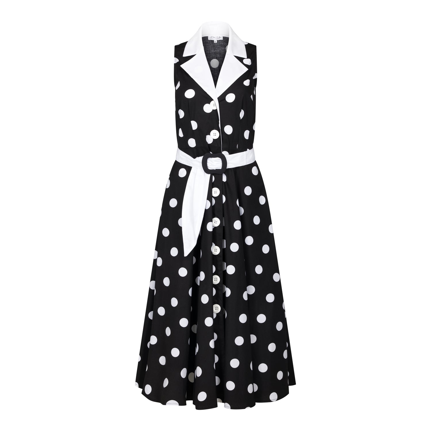 Contrast polka outlet dot flare dress