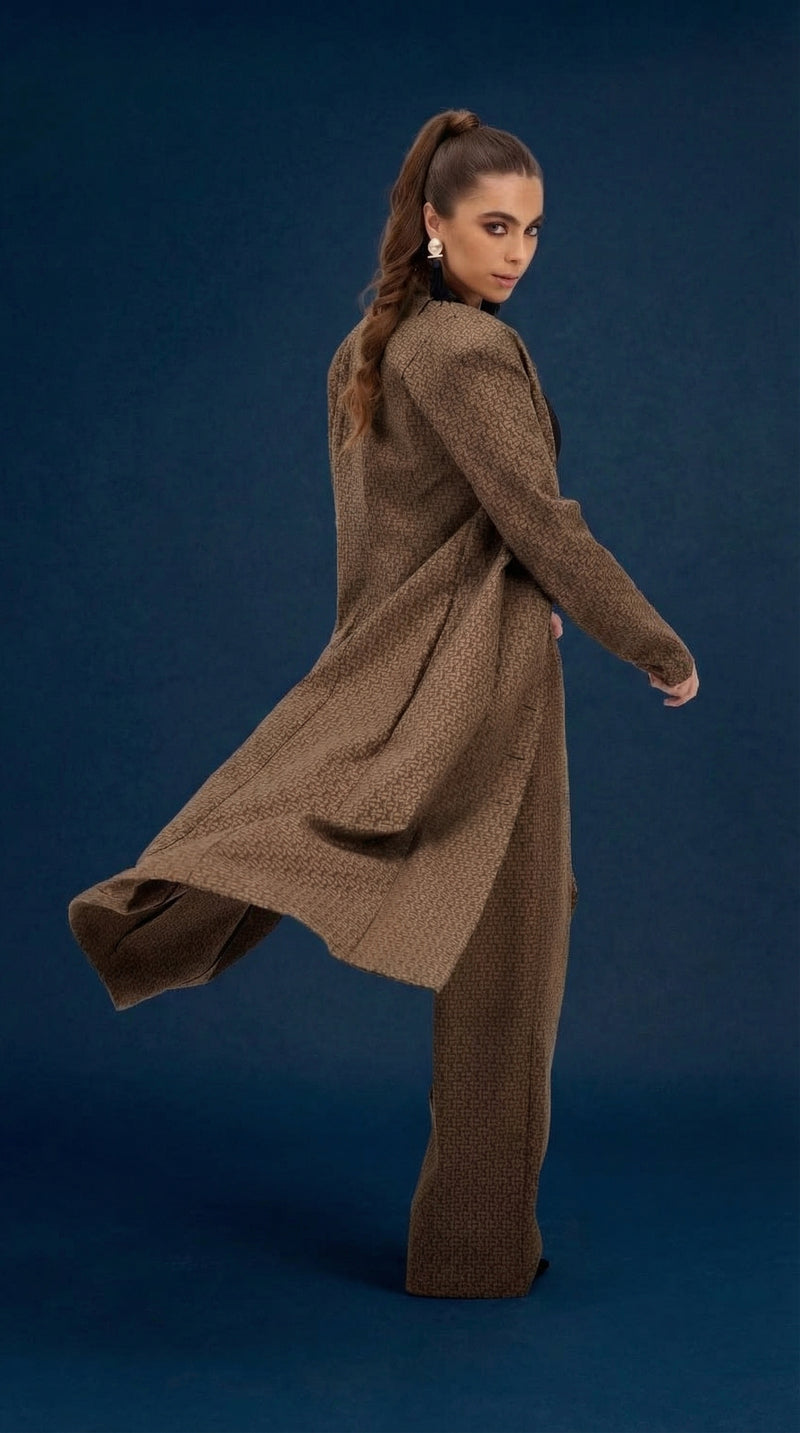 Ivy Impressing Long Tailored Jacket in Kalamata Olive