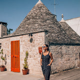 Queenie Quintessential Sweetheart High Waisted Dress in Black Pin Spot