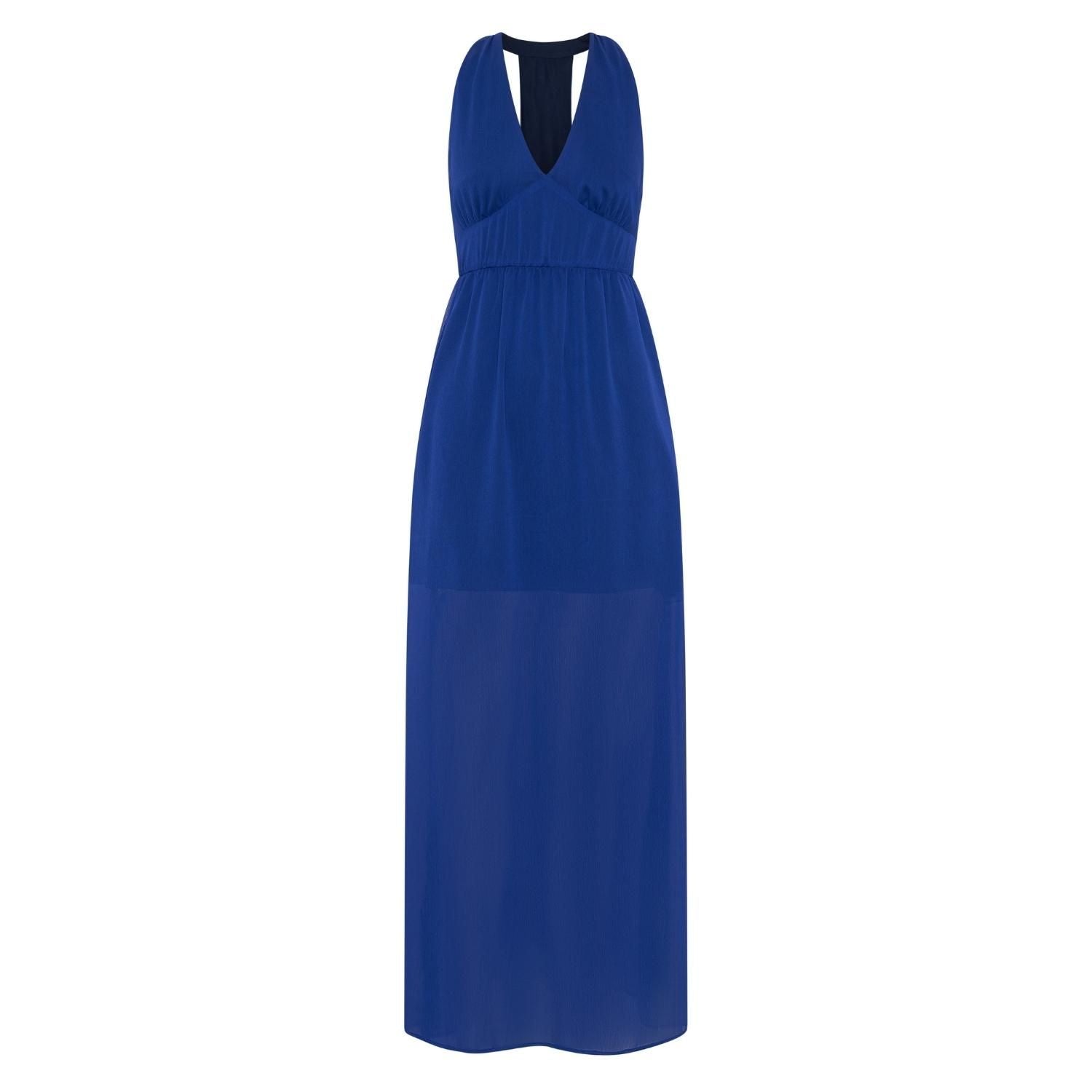 Odette Halter Full Length Gown in Cobalt Blue