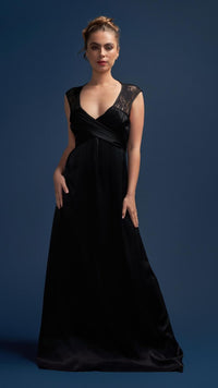 Victoria Vacationing Black Full length gown with lace back