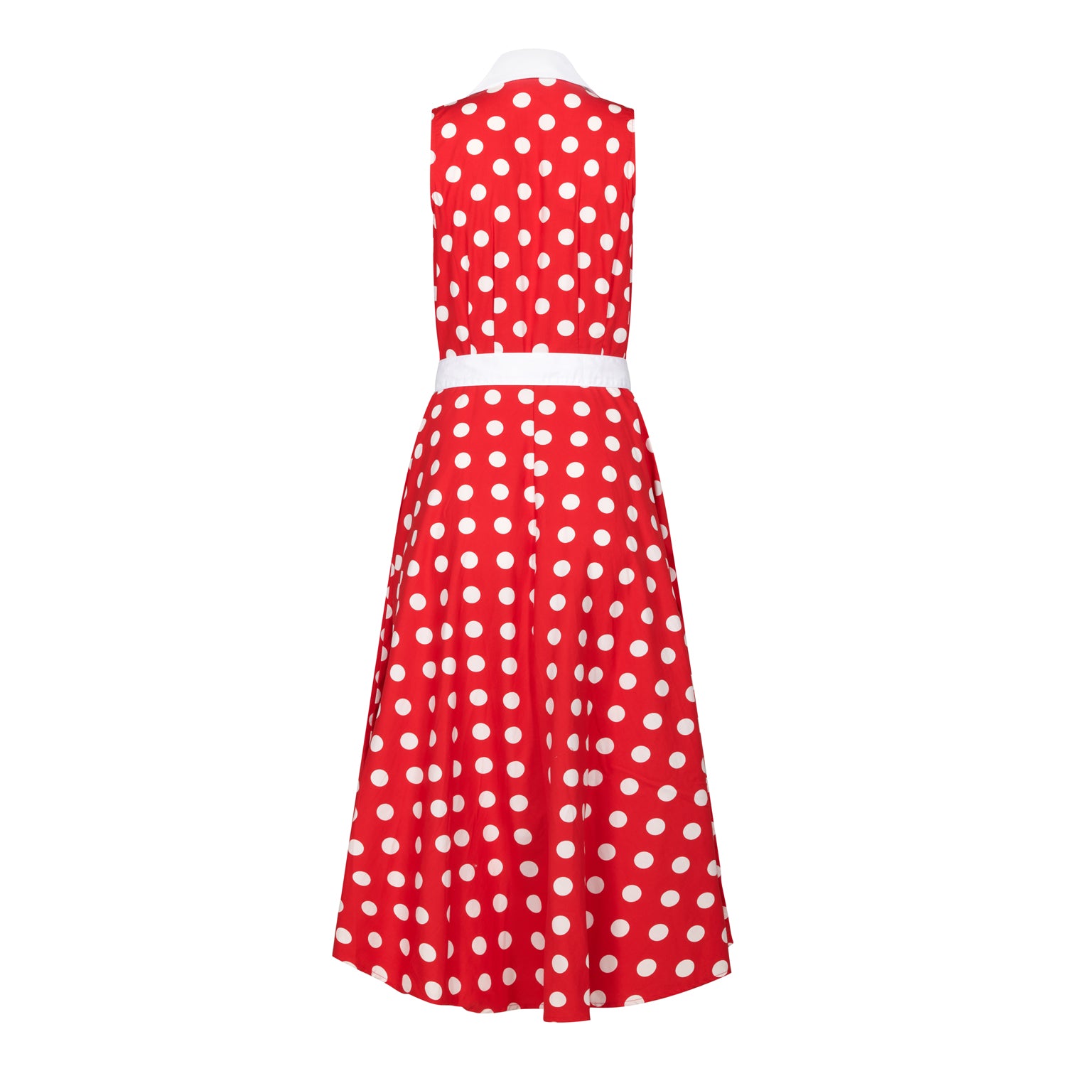 Contrast polka 2025 dot flare dress