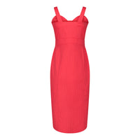 Queenie Quintessential Sweetheart High Waisted Dress in Red Pin Spot