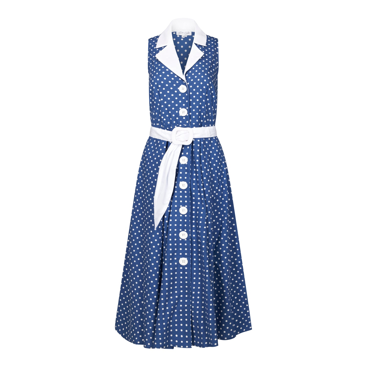 Contrast polka 2025 dot flare dress