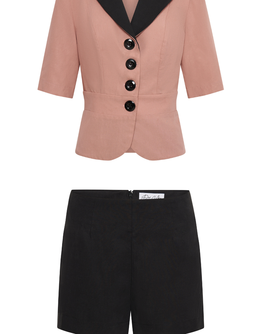 Iris Igniting Two piece Set consisting of Jacket & Shorts in Dusty Pink